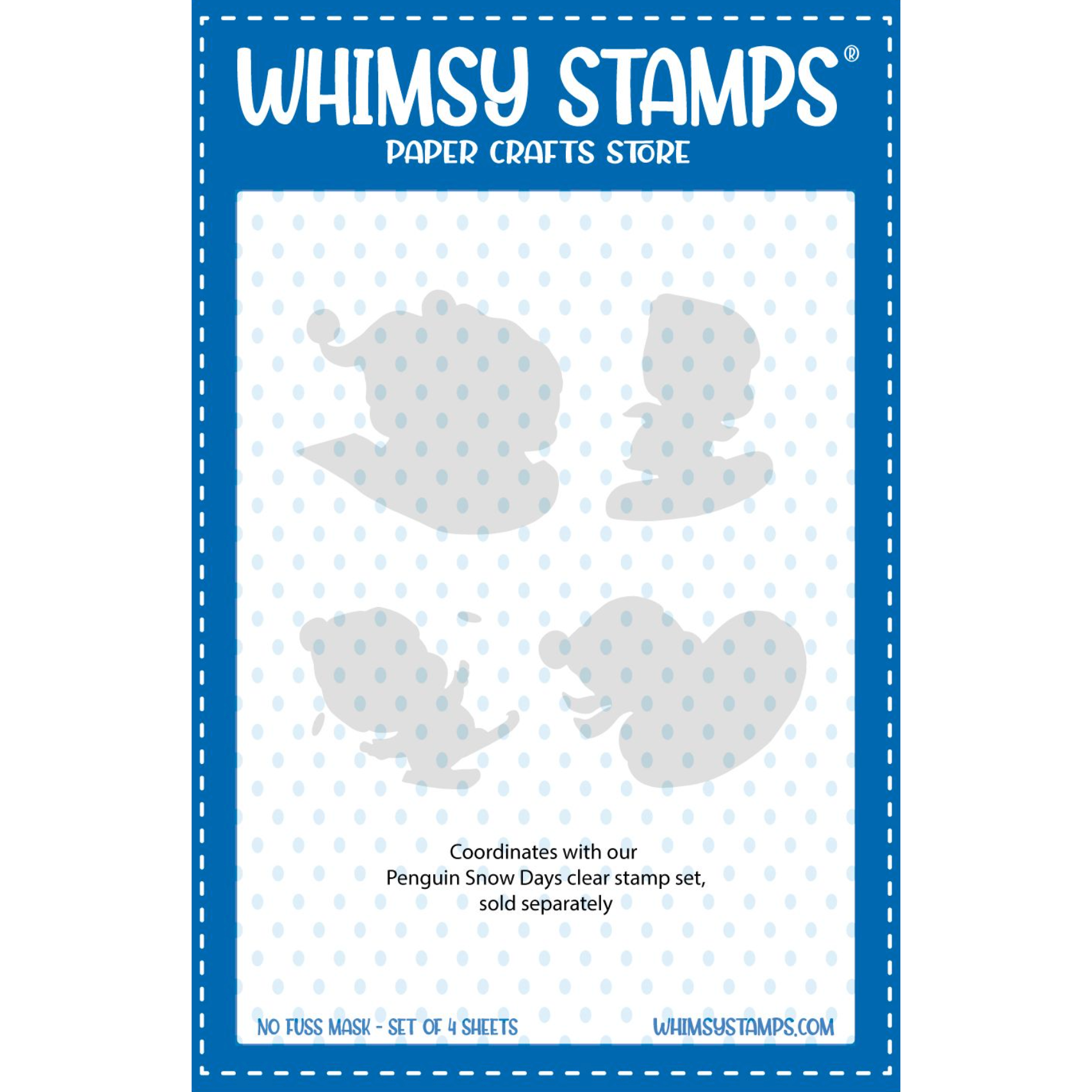 Whimsy Stamps Penguin Snow Days NoFuss Masks wsnfm22