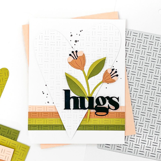 Concord & 9th Basket Weave Card Front Die 11911 hugs