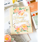 PinkFresh Studio Mango Sorbet Dye Ink Pad pfdi072 Floral Happy Birthday Card | color-code:ALT02