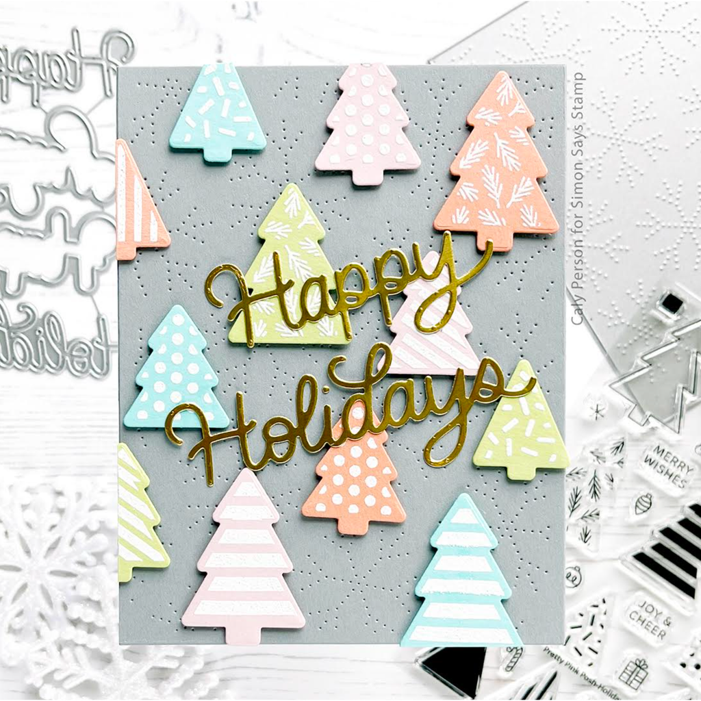 Pretty Pink Posh Pierced Snowflakes Die happy holidays
