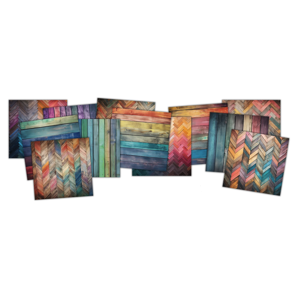 Paper Rose Rainbow Wood 12x12 Paper 31019 sheets