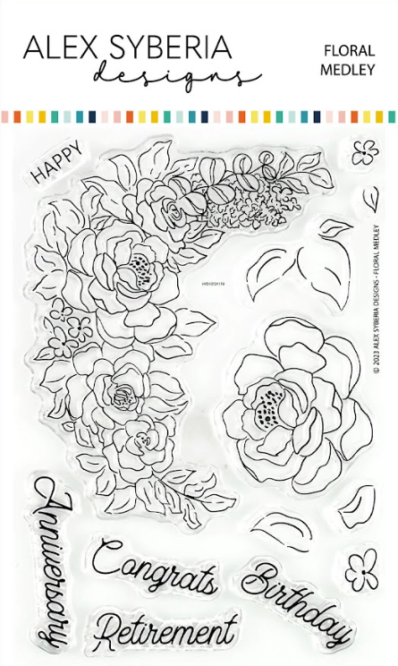 Alex Syberia Designs Floral Medley Clear Stamp Set asd-sta-122