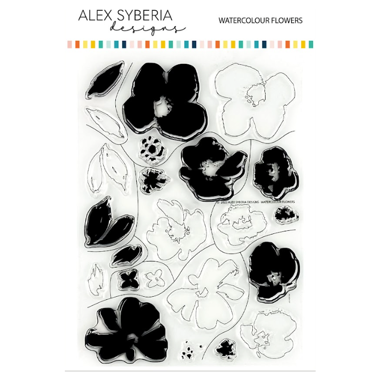 Alex Syberia Designs Watercolour Flowers Clear Stamp Set asd-sta-126