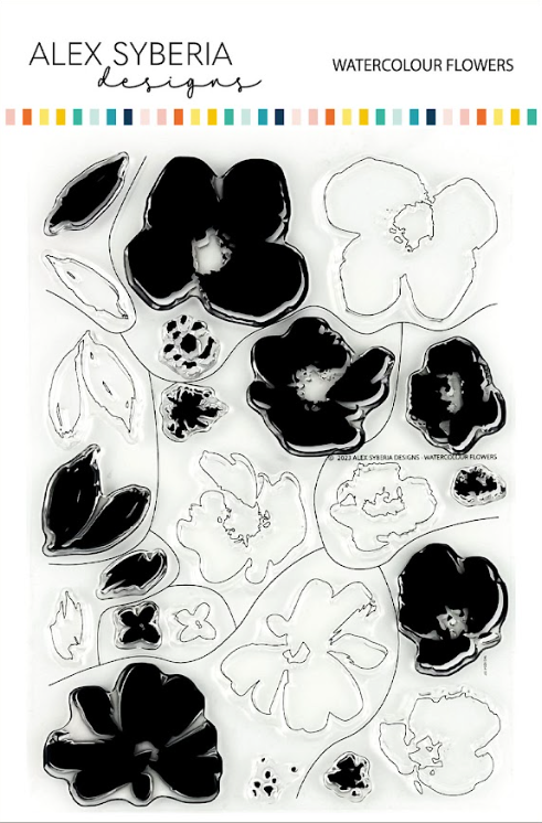 Alex Syberia Designs Watercolour Flowers Clear Stamp Set asd-sta-126