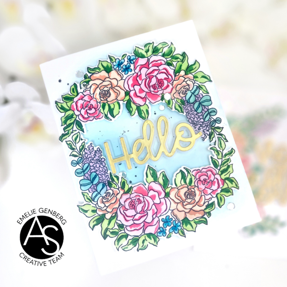 Alex Syberia Designs Floral Medley Clear Stamp Set asd-sta-122 hello