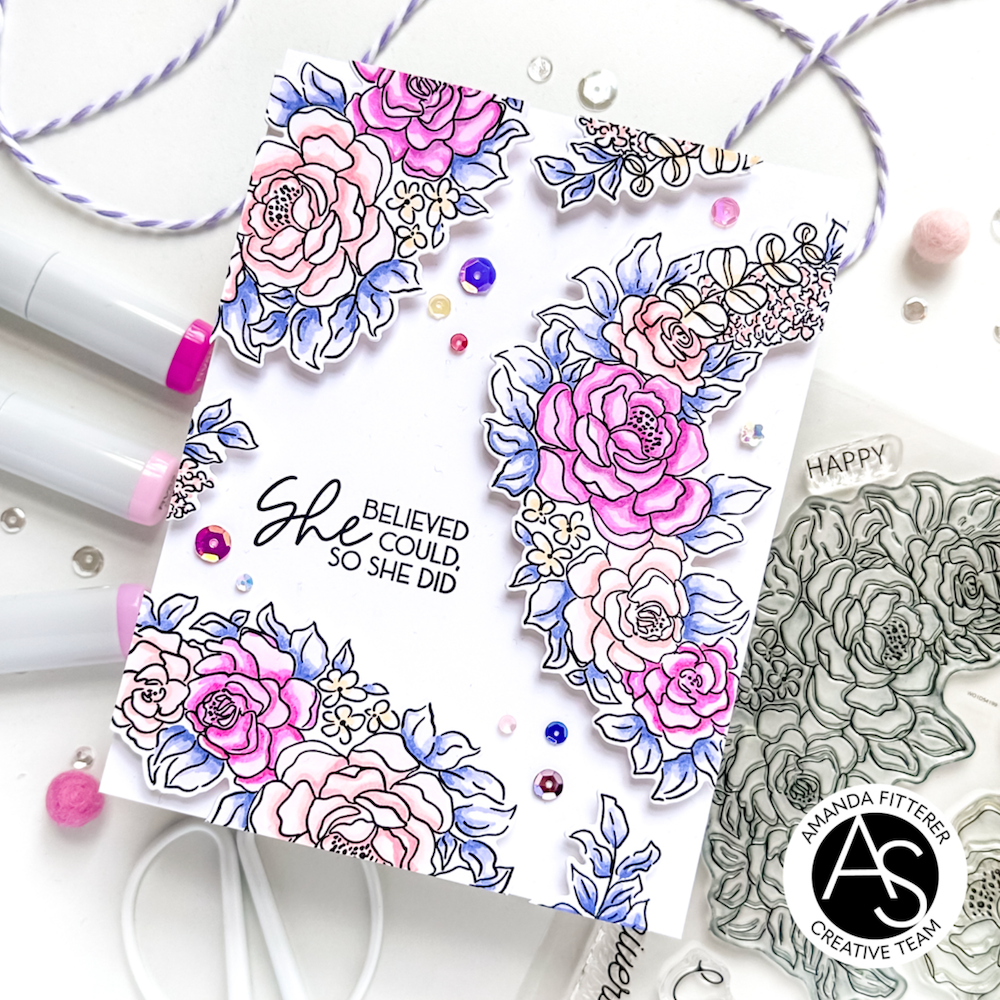 Alex Syberia Designs Floral Medley Clear Stamp Set asd-sta-122 believed