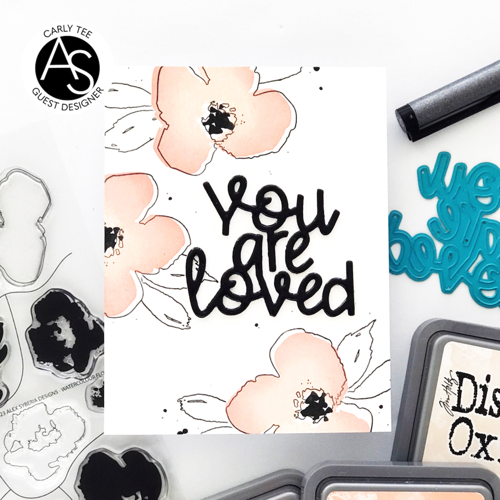 Alex Syberia Designs Watercolor Flowers Clear Stamp Set asd-sta-126 loved