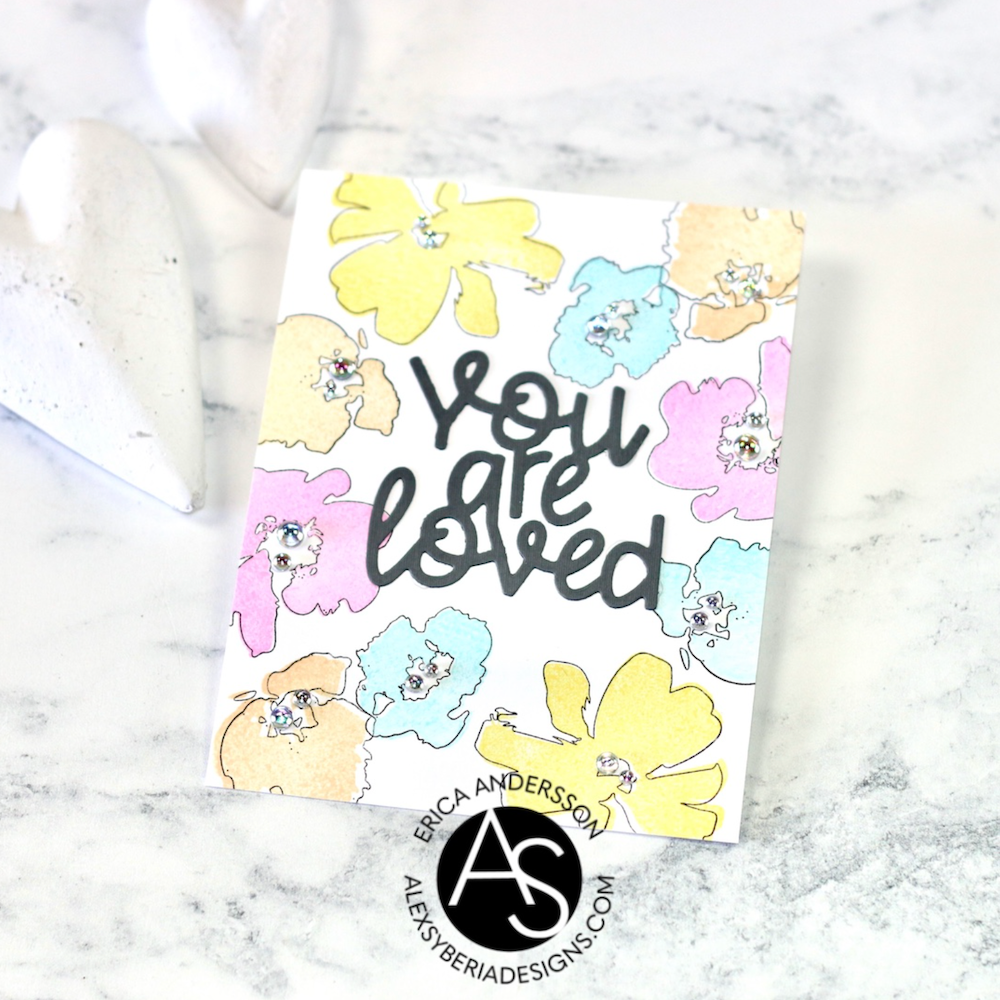 Alex Syberia Designs Watercolor Flowers Clear Stamp Set asd-sta-126 pastel