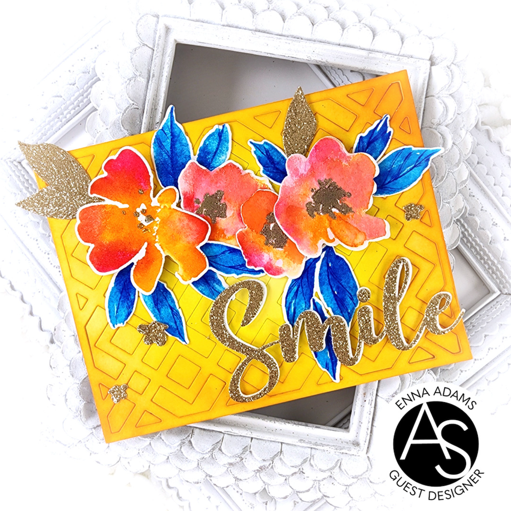 Alex Syberia Designs Watercolor Flowers Clear Stamp Set asd-sta-126 smile