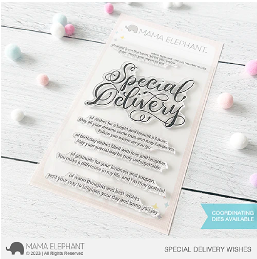 Mama Elephant Clear Stamps Special Delivery Wishes