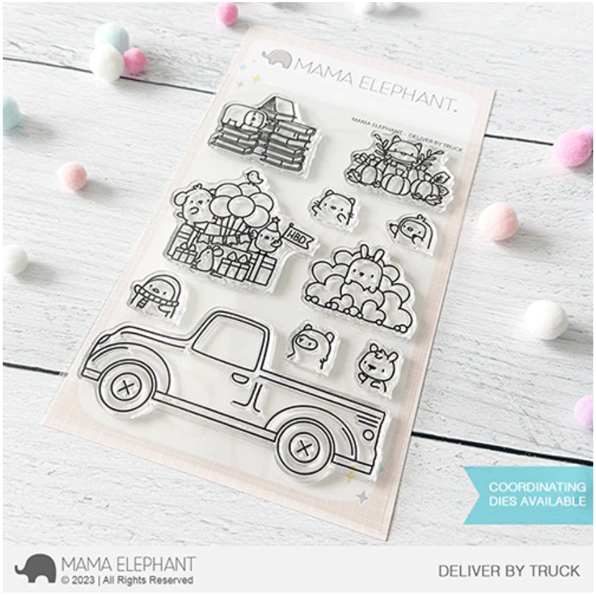 Mama Elephant Deliver By Truck Clear Stamp Set