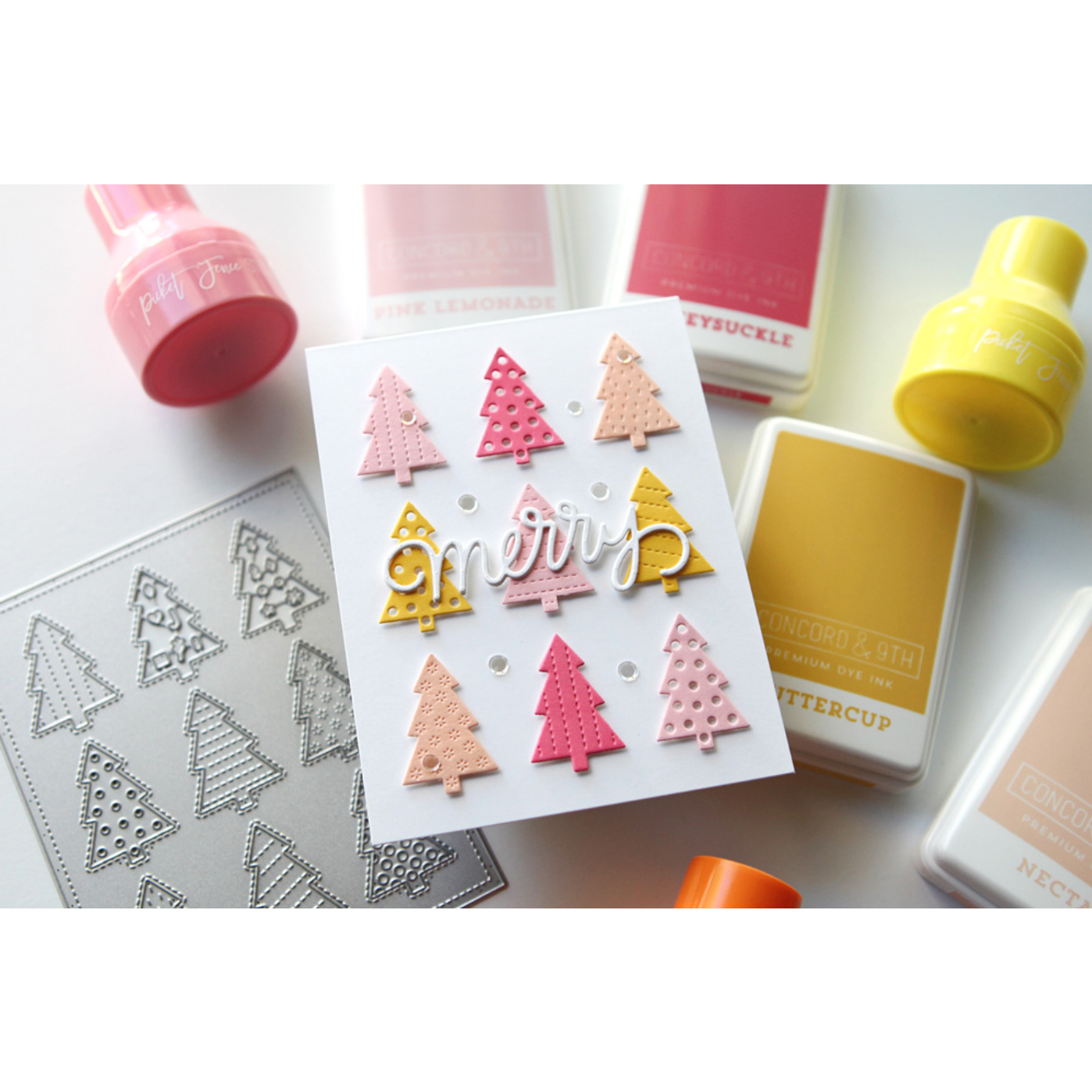 Pretty Pink Posh Tree Cover Dies christmas trees | color-code:ALT01