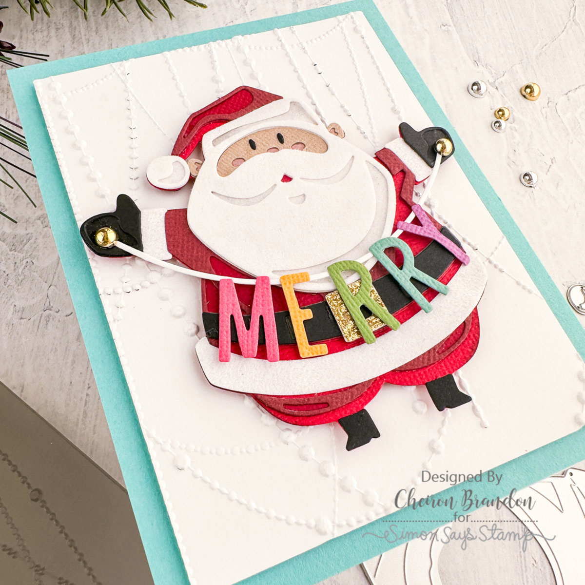 Tim Holtz Sizzix Sparkle 3D Texture Fades Embossing Folder 666298 festive santa | color-code:ALT01