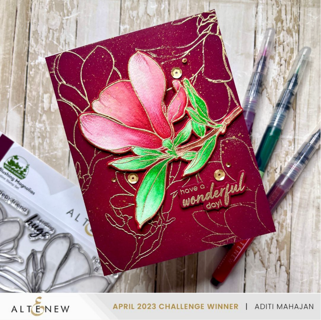 Altenew Build-A-Garden Blushing Magnolias Add-on Dies alt8189 stained glass