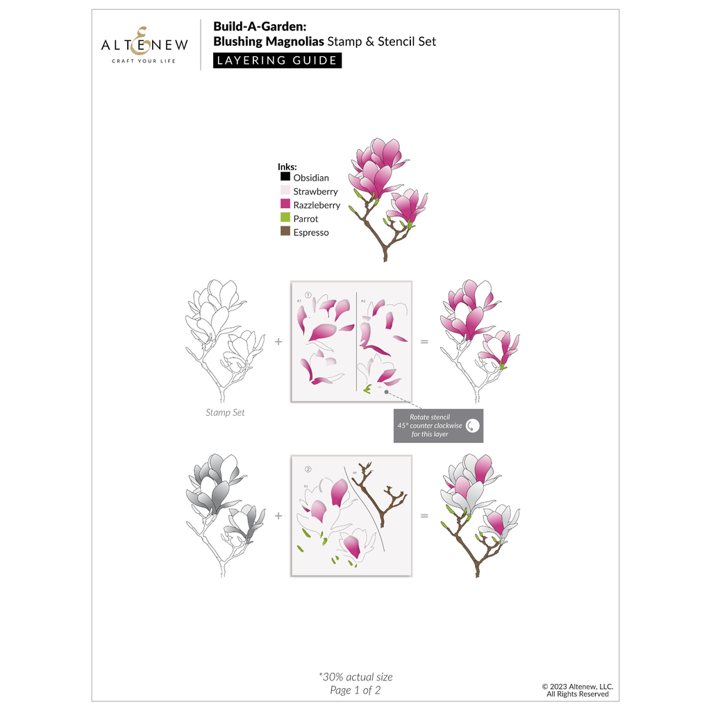 Altenew Craft-A-Flower Rhododendron Layering Dies alt8190 layering guide