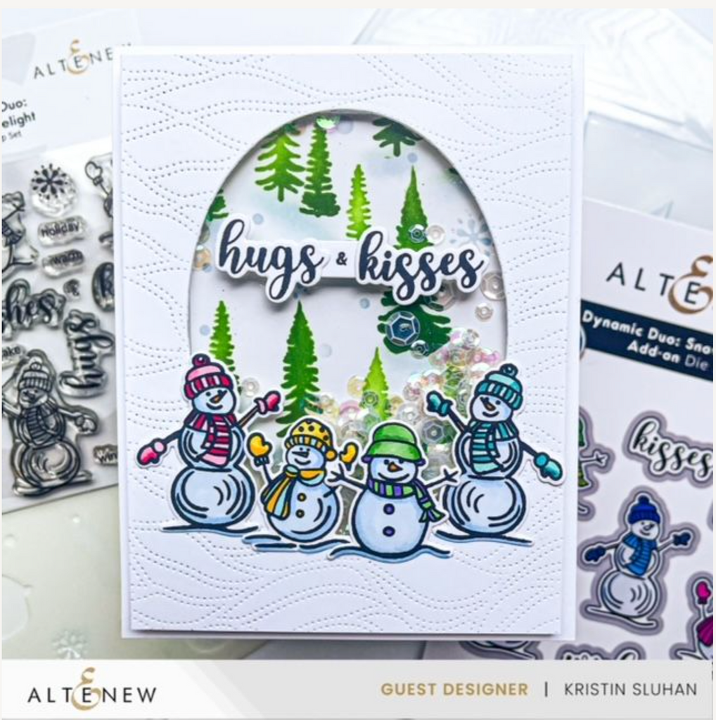 Altenew Dynamic Duo Snowy Delight Set alt8194bn snowmen shaker card