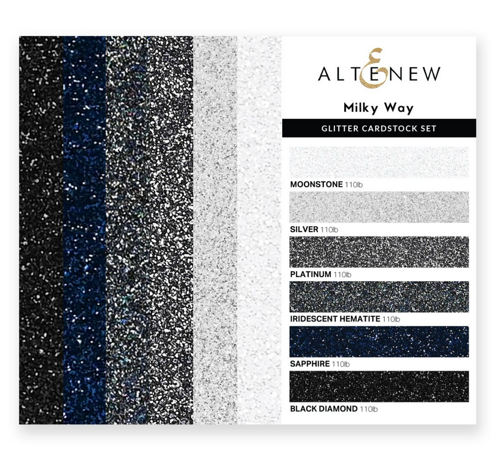 Altenew Glitter Gradient Cardstock Set Milky Way 6 Colors, 24 sheets alt8058