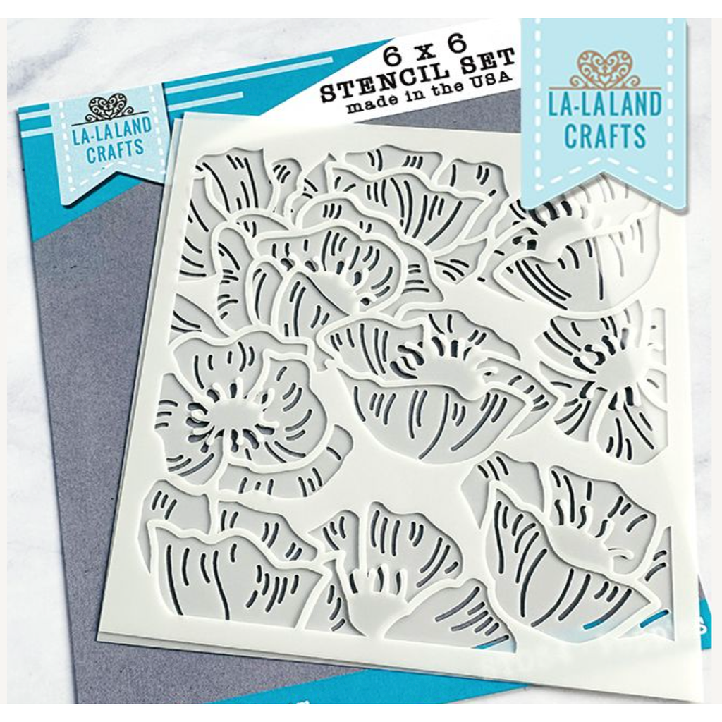 La-La Land Crafts Poppies Stencil st034