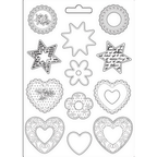 Stamperia Blue Land Starts And Hearts A4 Soft Mold k3pta4563