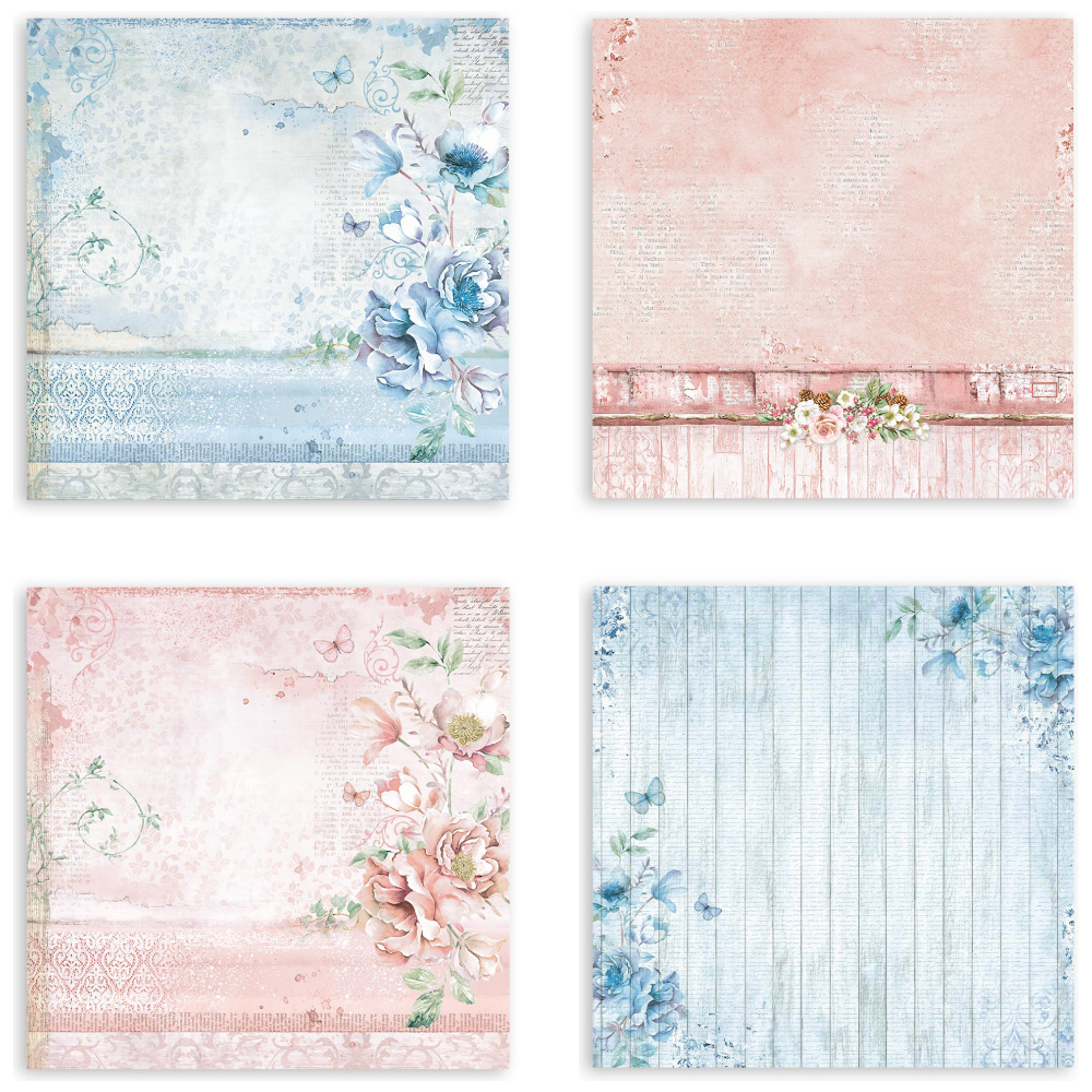 Stamperia Blue And Roseland 12x12 Fabric Sheets sbplt15 product image