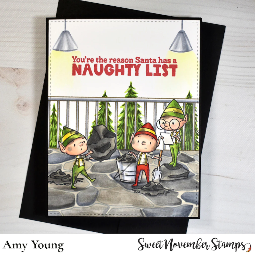 Sweet November Stamps Naughty List Clear Stamp Set sns-xm-nl-22 coal