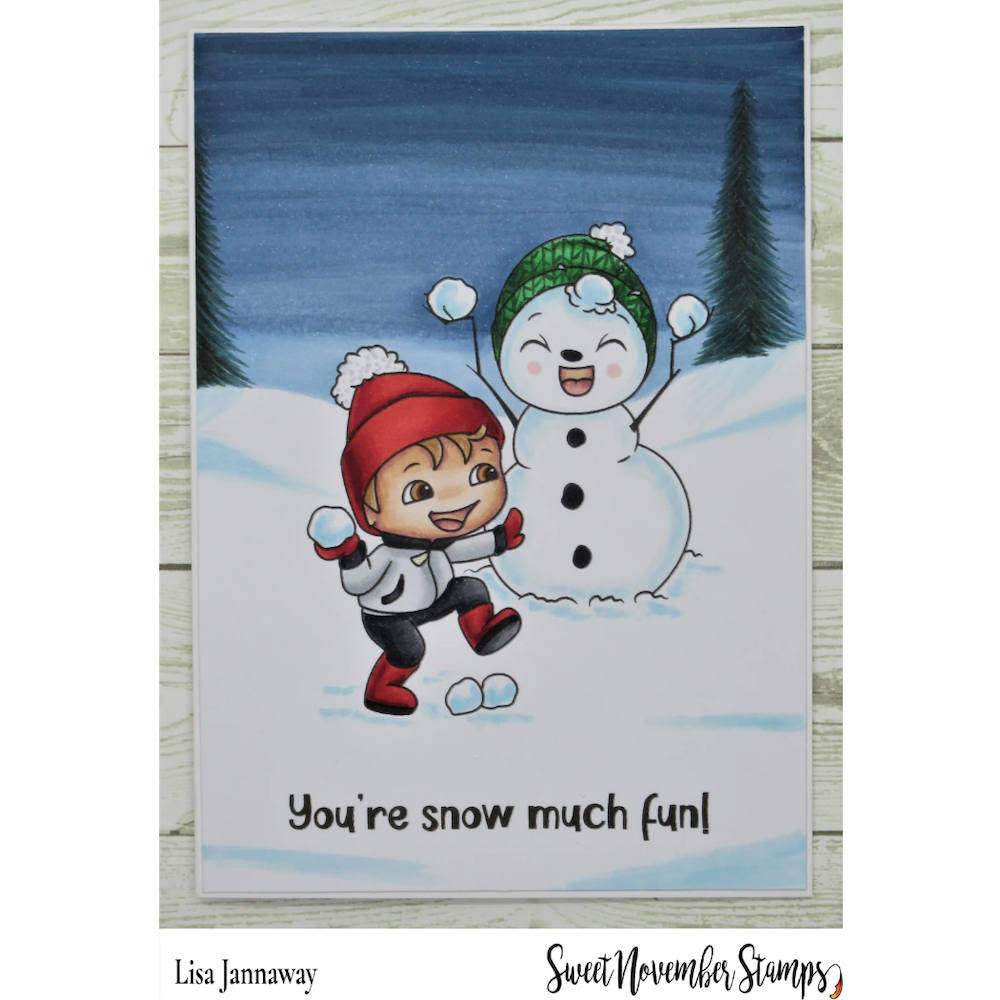 Sweet November Stamps Snowball Fight Clear Stamp Set sns-ch-sf-22 lisa