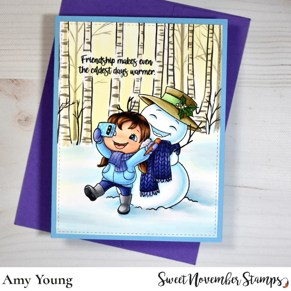 Sweet November Stamps Snowman Selfie Clear Stamp Set sns-cg-ss-22 amy