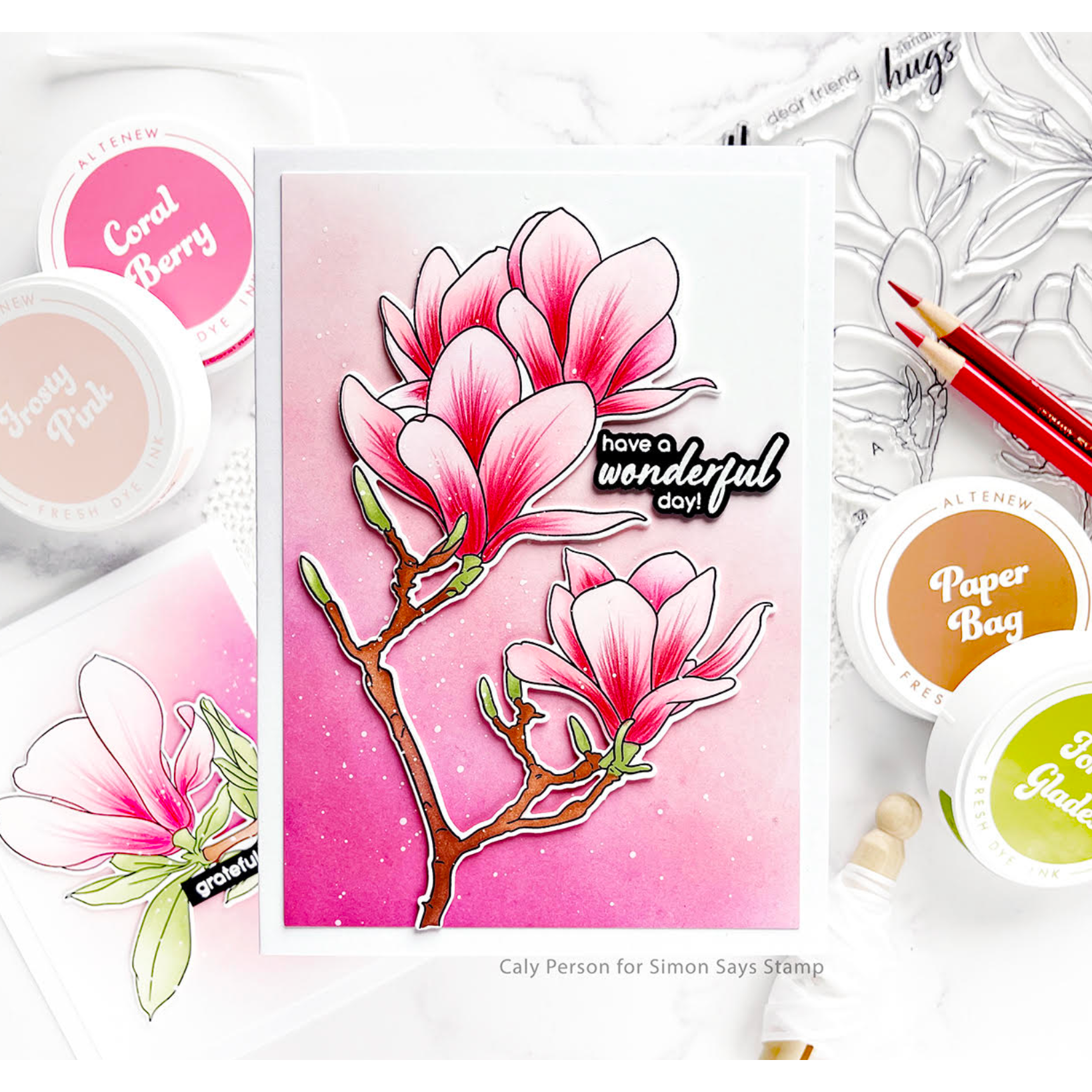 Altenew Build-A-Garden Blushing Magnolias Add-on Dies alt8189 pink flowers | color-code:ALT01