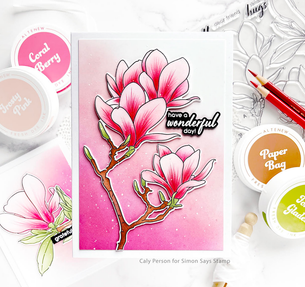 Altenew Build-A-Garden Blushing Magnolias Add-on Dies alt8189 pink flowers | color-code:ALT01