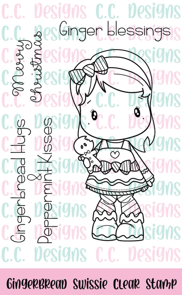 C.C. Designs Gingerbread Swissie Clear Stamp Set ccd-0345