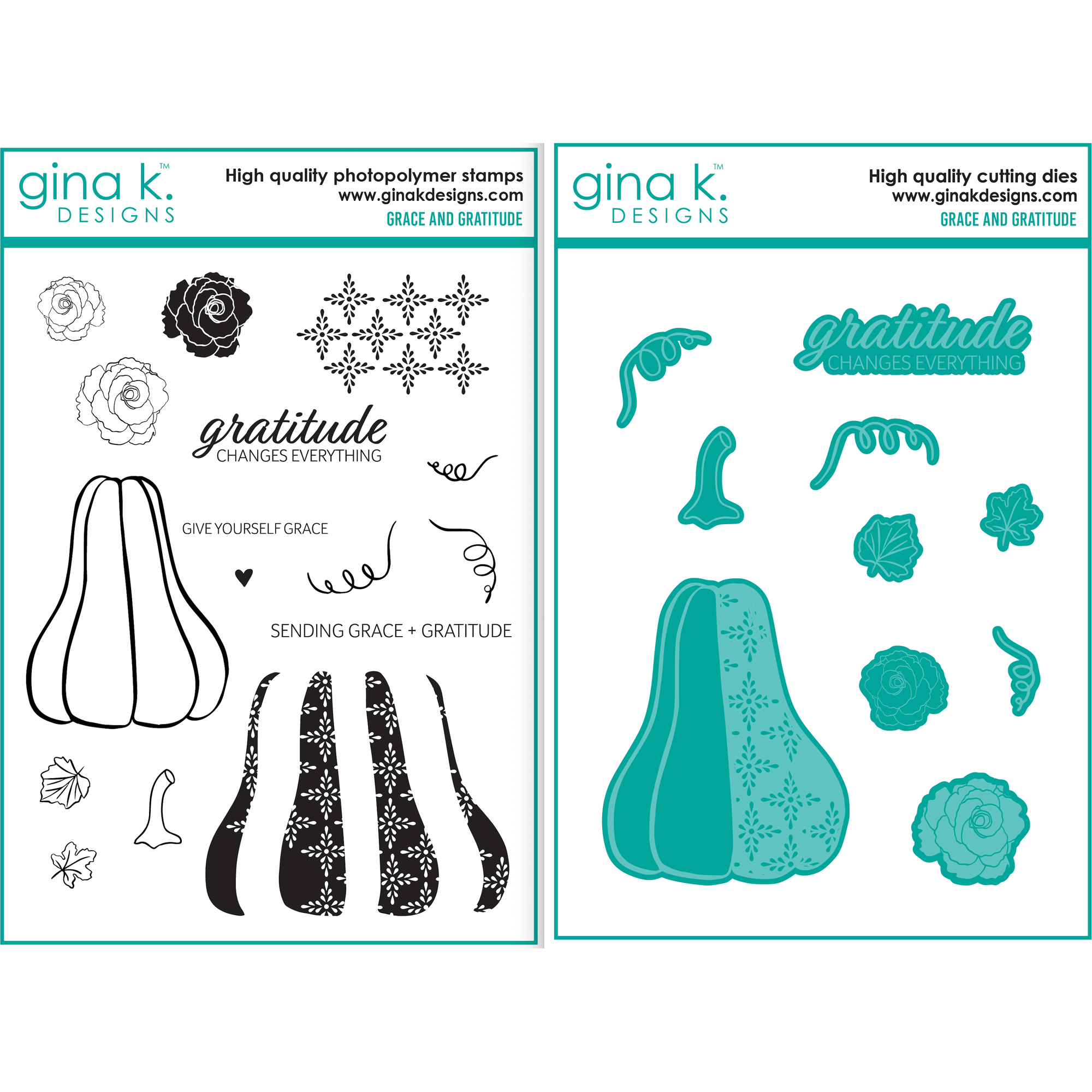 Gina K Designs Grace And Gratitude Clear Stamps And Dies Set