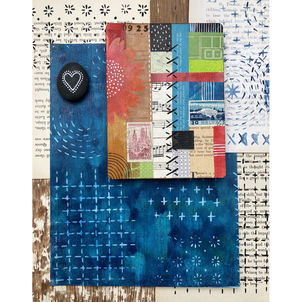 StencilGirl Sashiko Stitches Stencil ll1004 heart