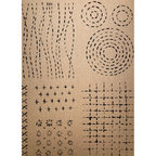 StencilGirl Sashiko Stitches Stencil ll1004 burlap