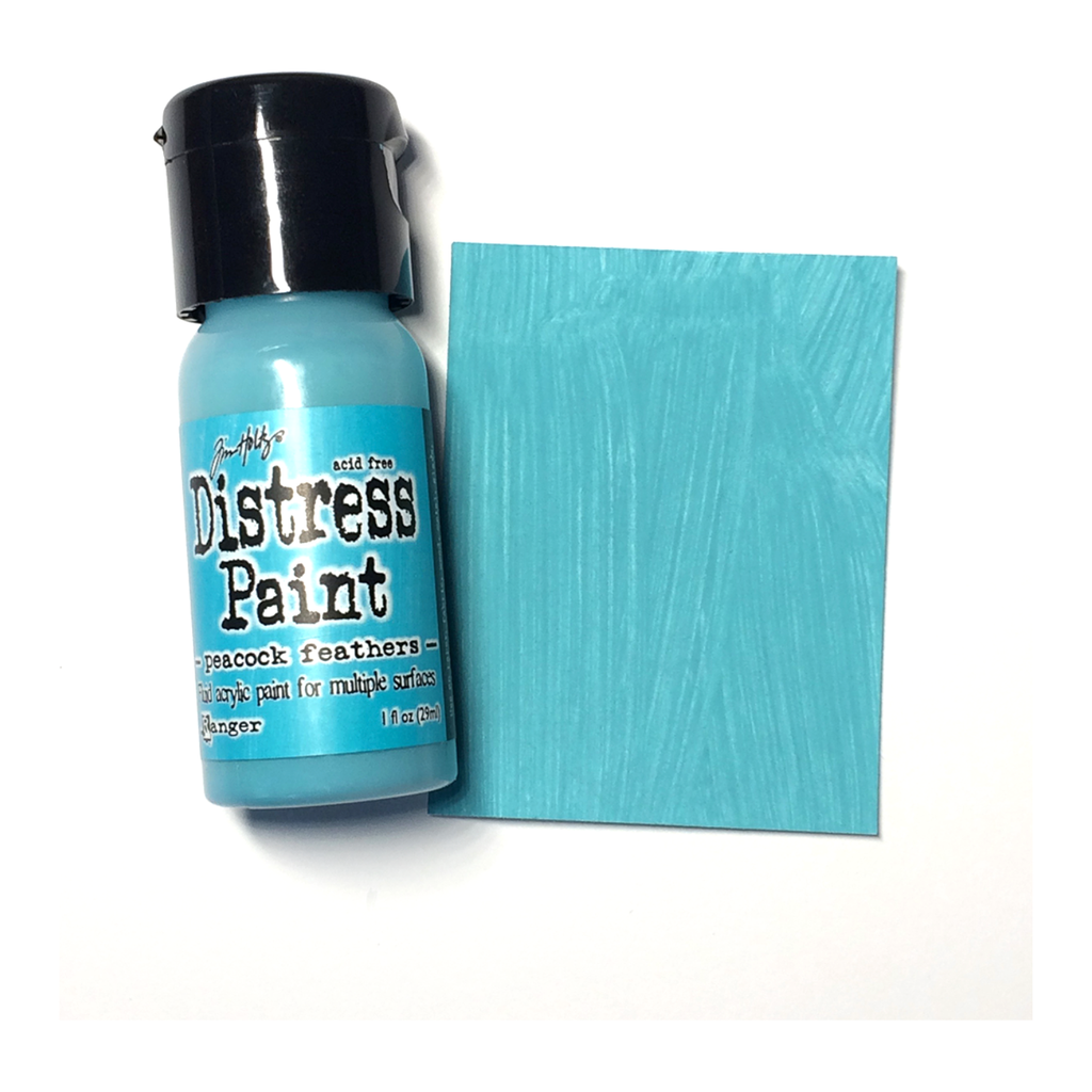 Tim Holtz Flip Top Distress Paint PEACOCK FEATHERS Ranger TDF53149 Color Swatch