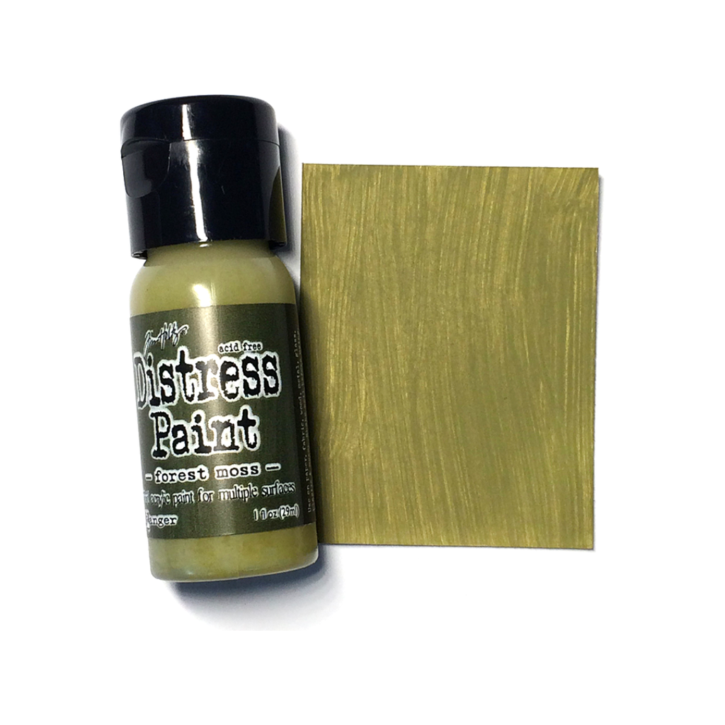 Tim Holtz Flip Top Distress Paint FOREST MOSS Ranger TDF53064 Color Swatch