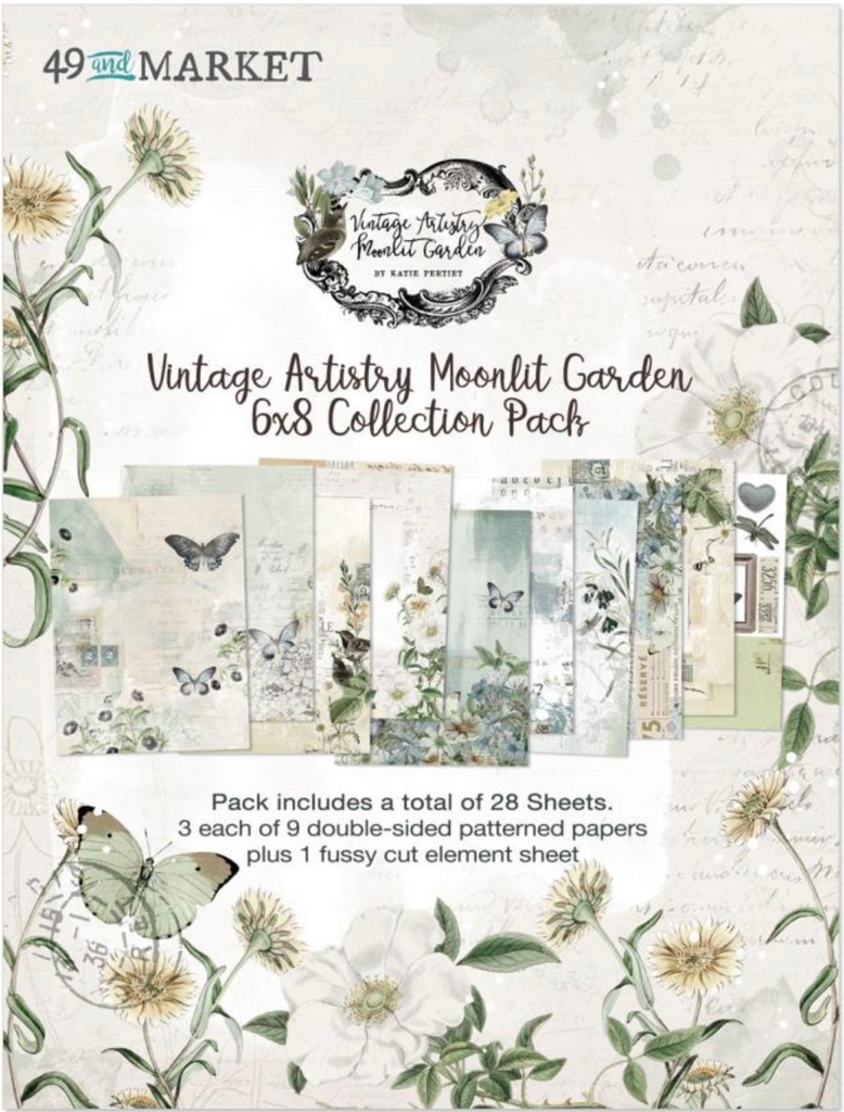 49 and Market Vintage Artistry Moonlit Garden Collection 6 x 8 Paper Pack vmg-25491