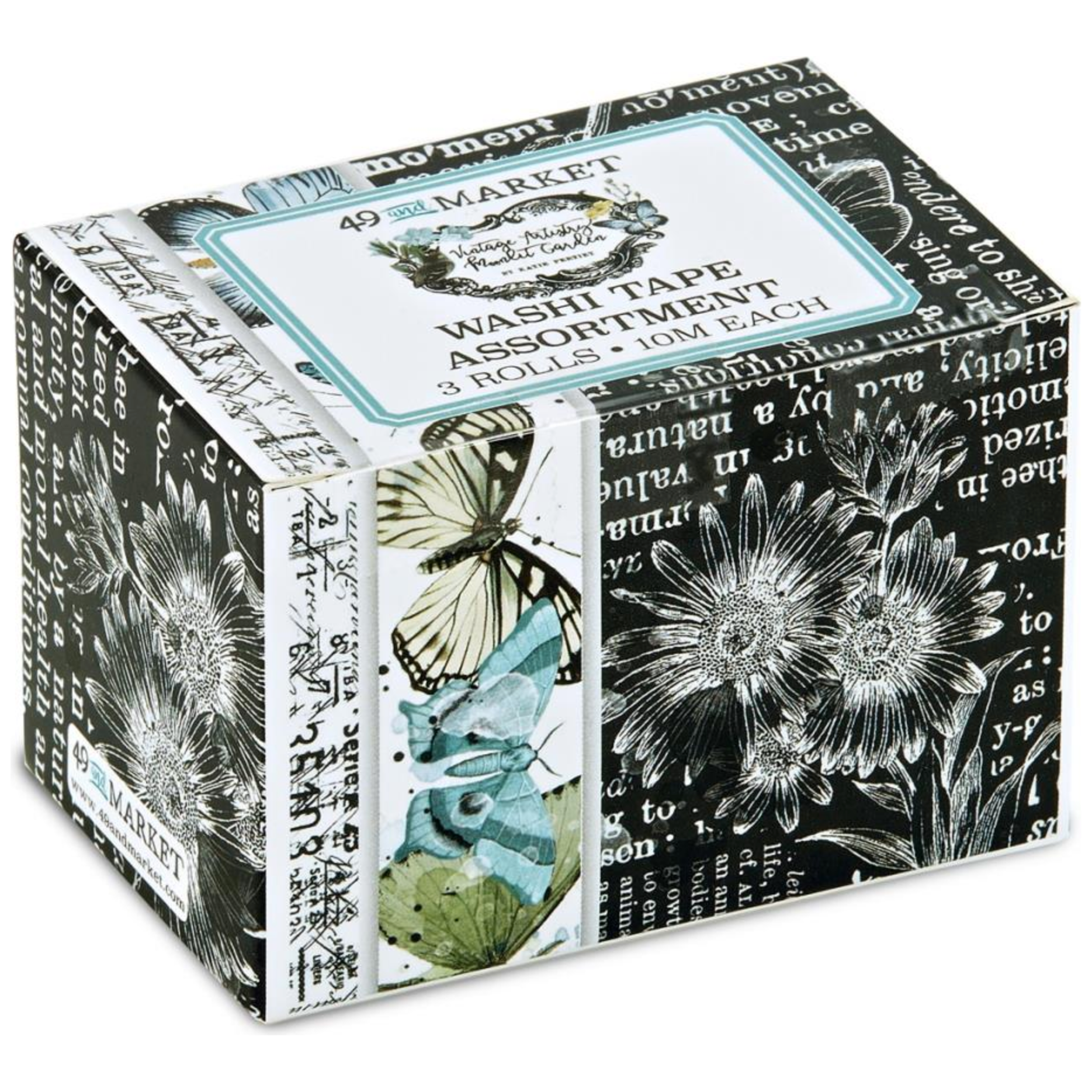 49 and Market Vintage Artistry Moonlit Garden Washi Tape Assortment Pack 3 Rolls vmg-25781