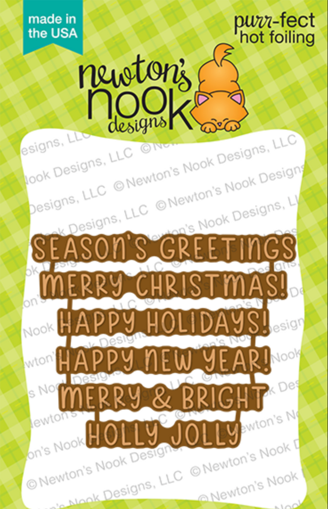 Newton's Nook Designs Holiday Greetings Hot Foil Plates nn2310hf3