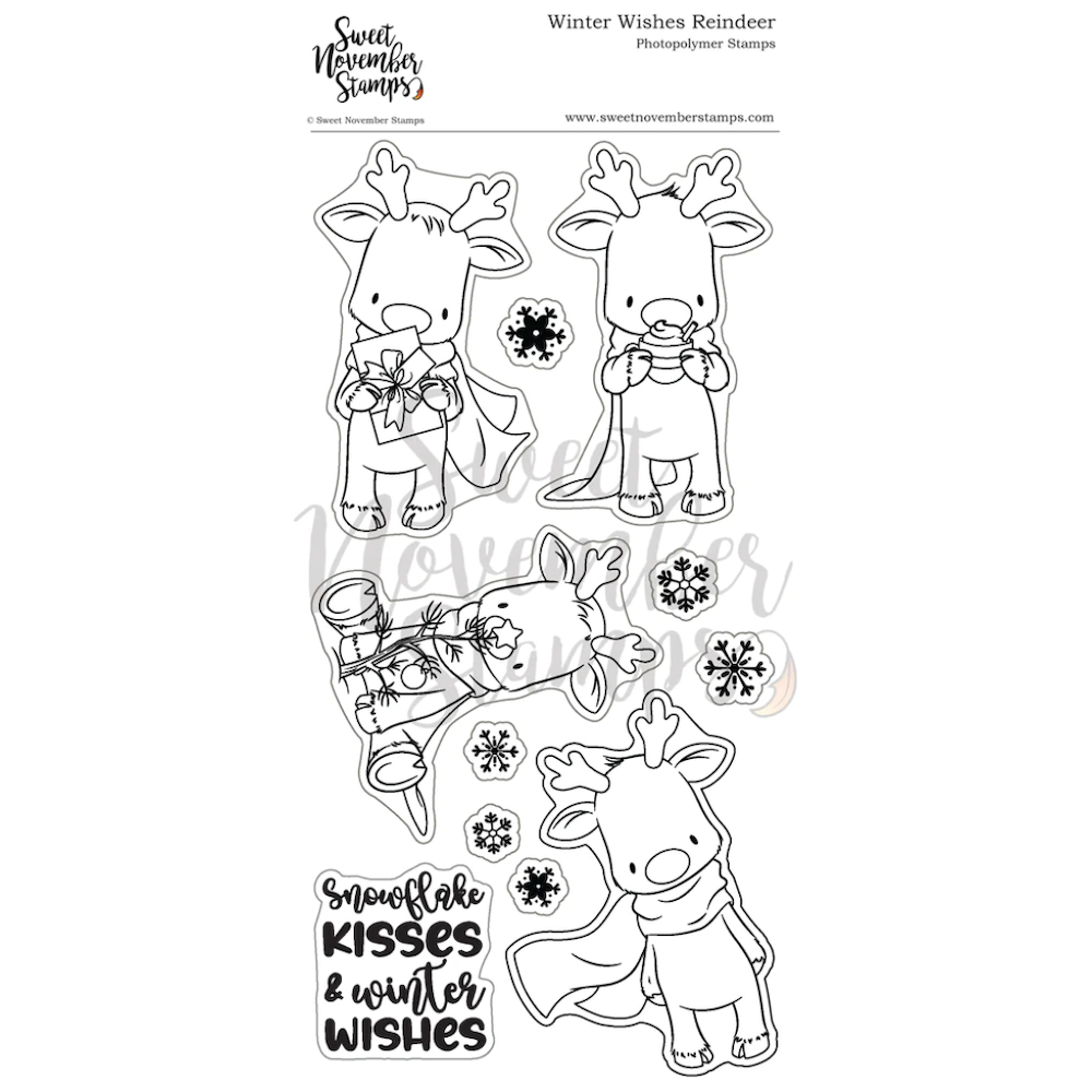 Sweet November Stamps Winter Wishes Reindeer Clear Stamp Set sns-wn-wr-23