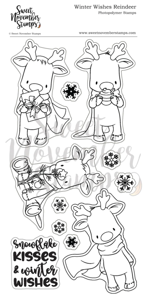 Sweet November Stamps Winter Wishes Reindeer Clear Stamp Set sns-wn-wr-23