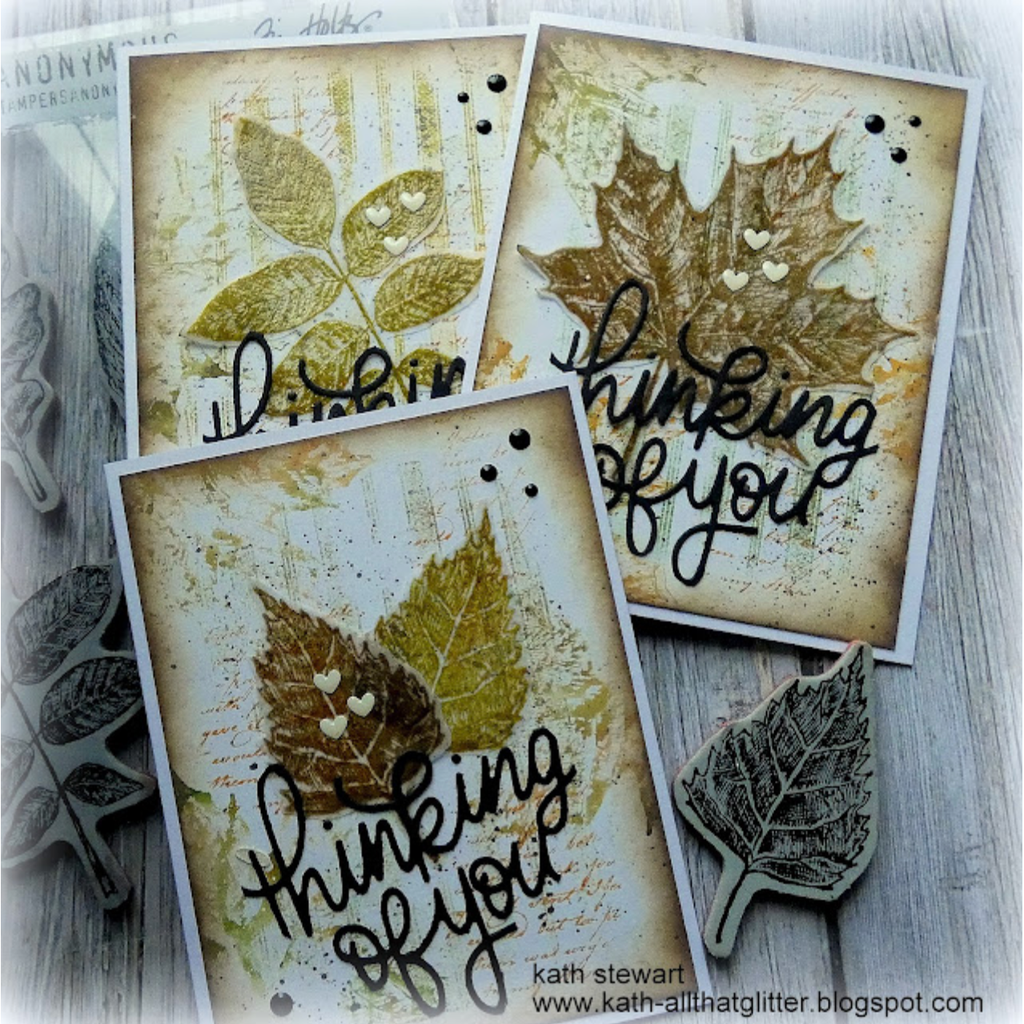 Tim Holtz Cling Rubber Stamps Sketchy Leaves cms467 thinking of you | color-code:ALT02