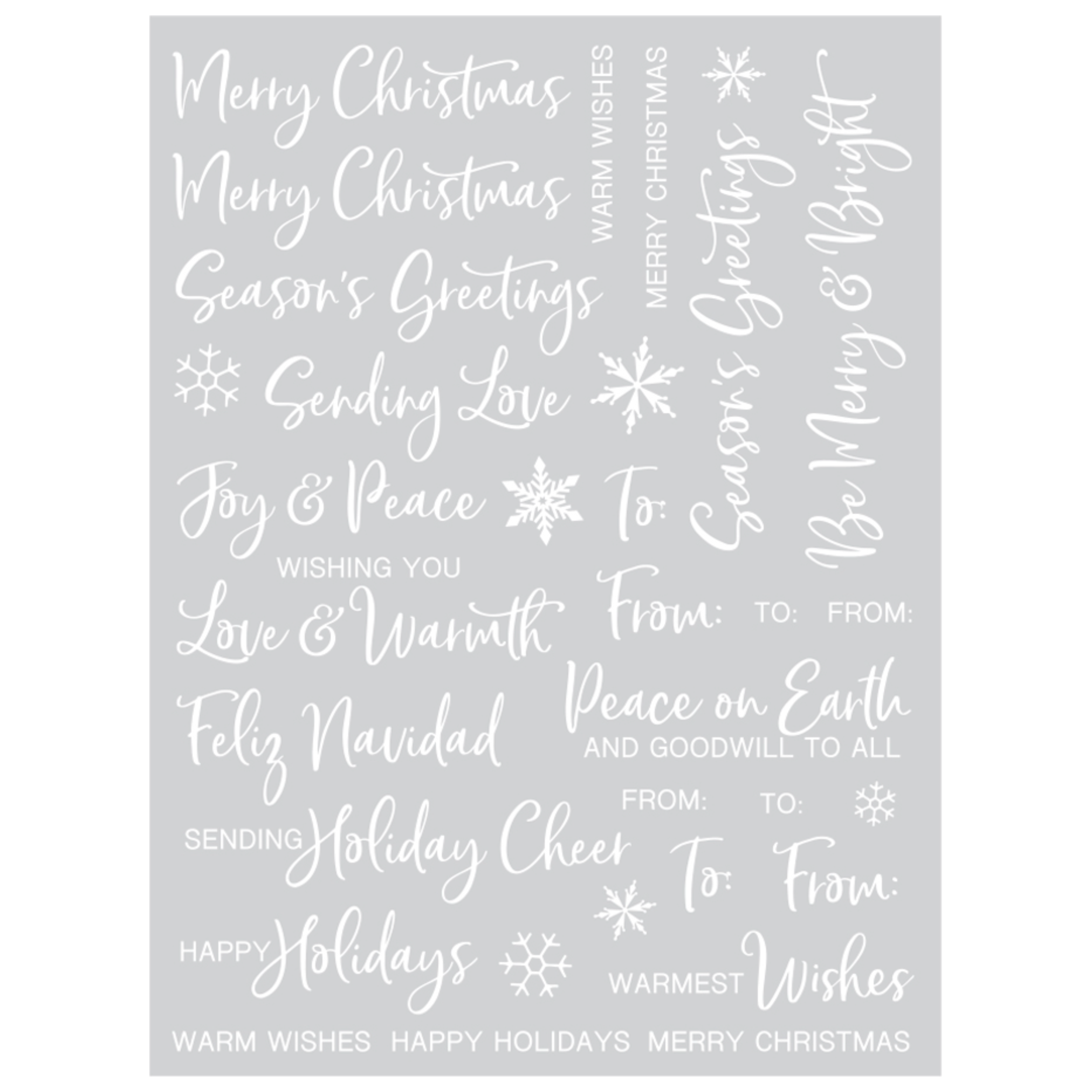 Hero Arts Winter Script Messages Hero Transfers Rub Ons rt119