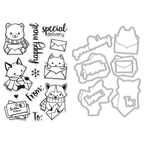 Hero Arts Winter Mail Critters Clear Stamp and Die Set sb385