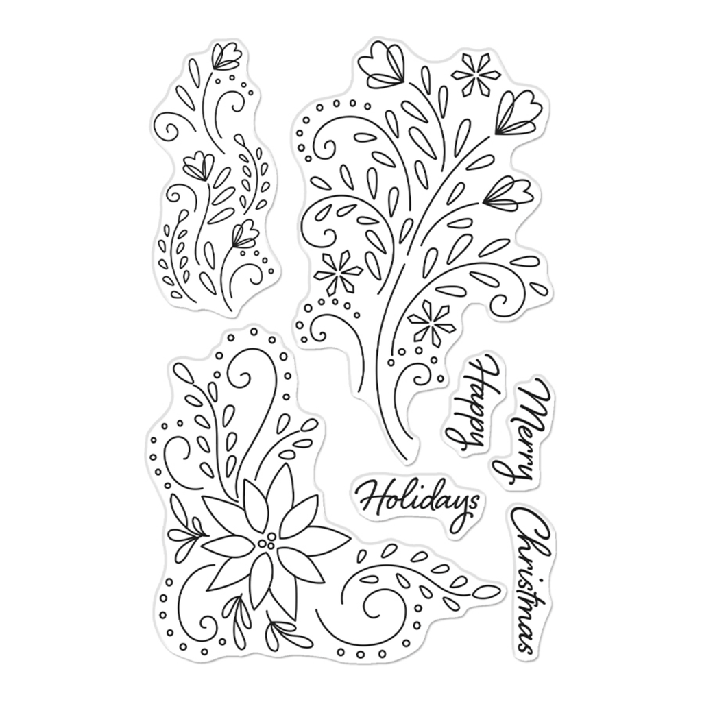 Hero Arts Clear Stamps Holiday Flourishes cm733