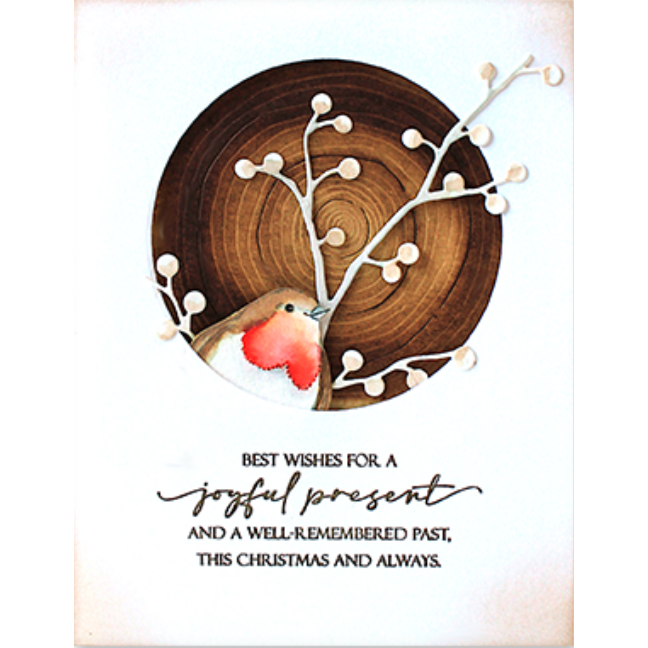 Penny Black Woodgrain Circle Thin Metal Creative Dies 51-797 joyful present