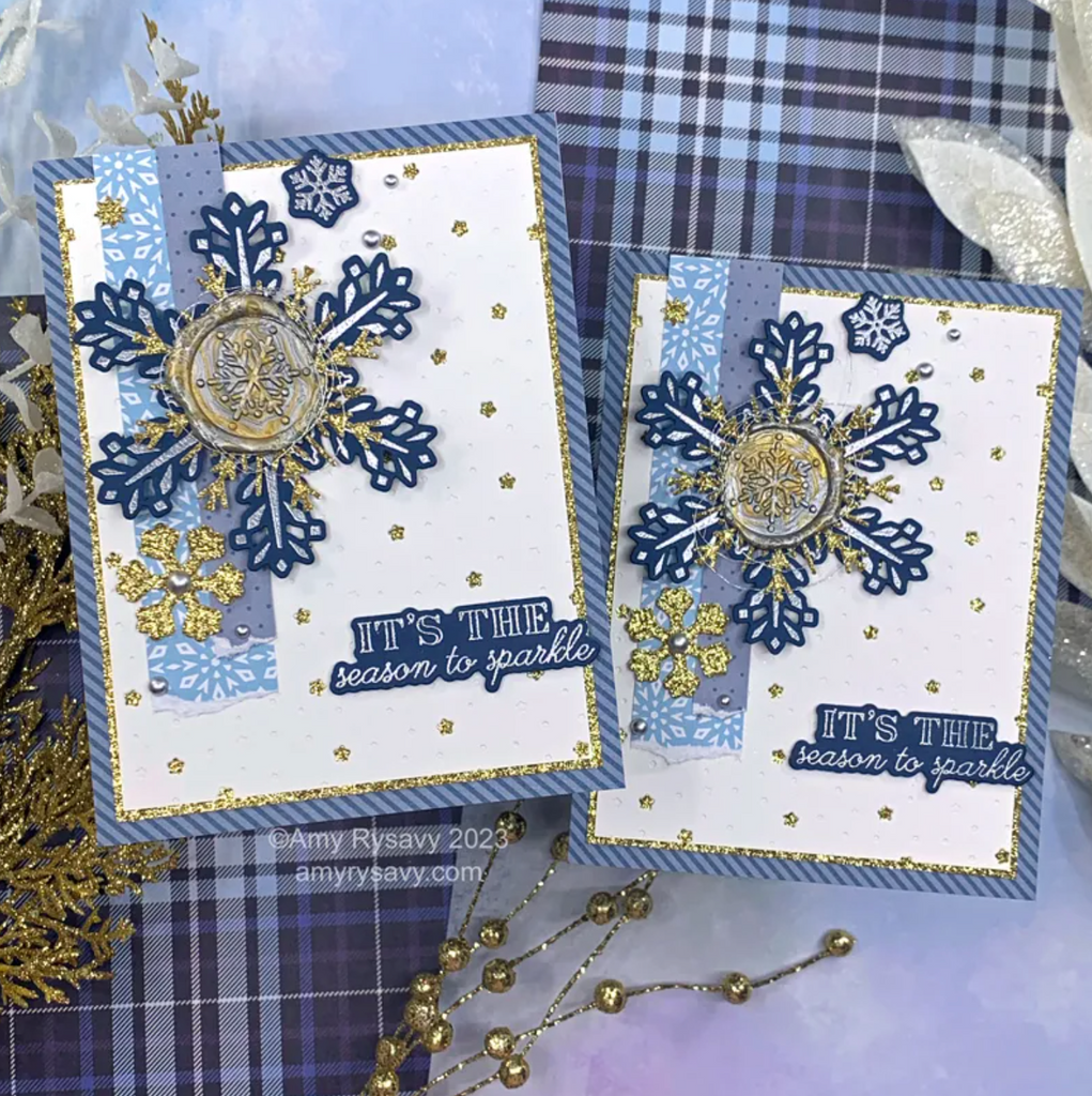 Honey Bee Pinstripes And Polka Dots Winter 6 x 8.5 Paper Pad hbpa-051 sparkle | color-code:ALT02