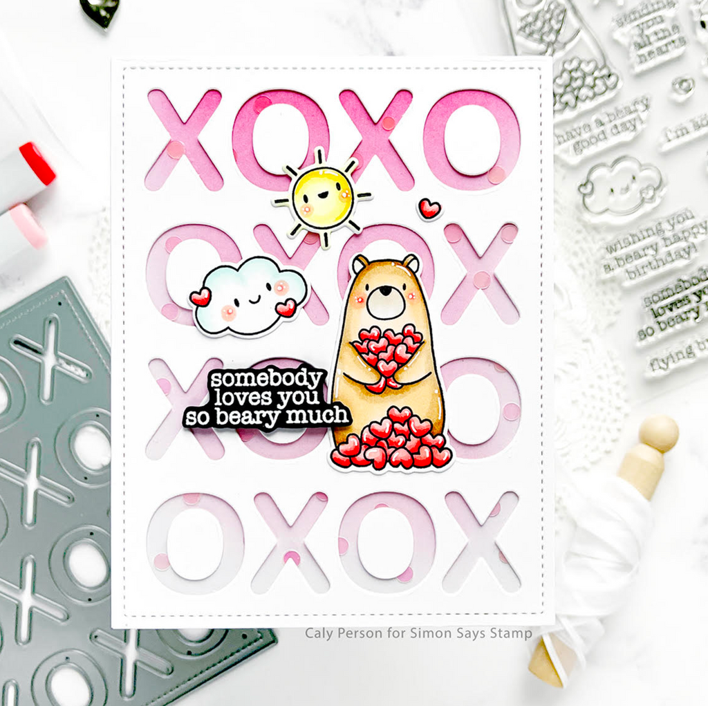 Mama Elephant XOXO Grid Cover Creative Cuts Steel Die somebody loves you | color-code:ALT01