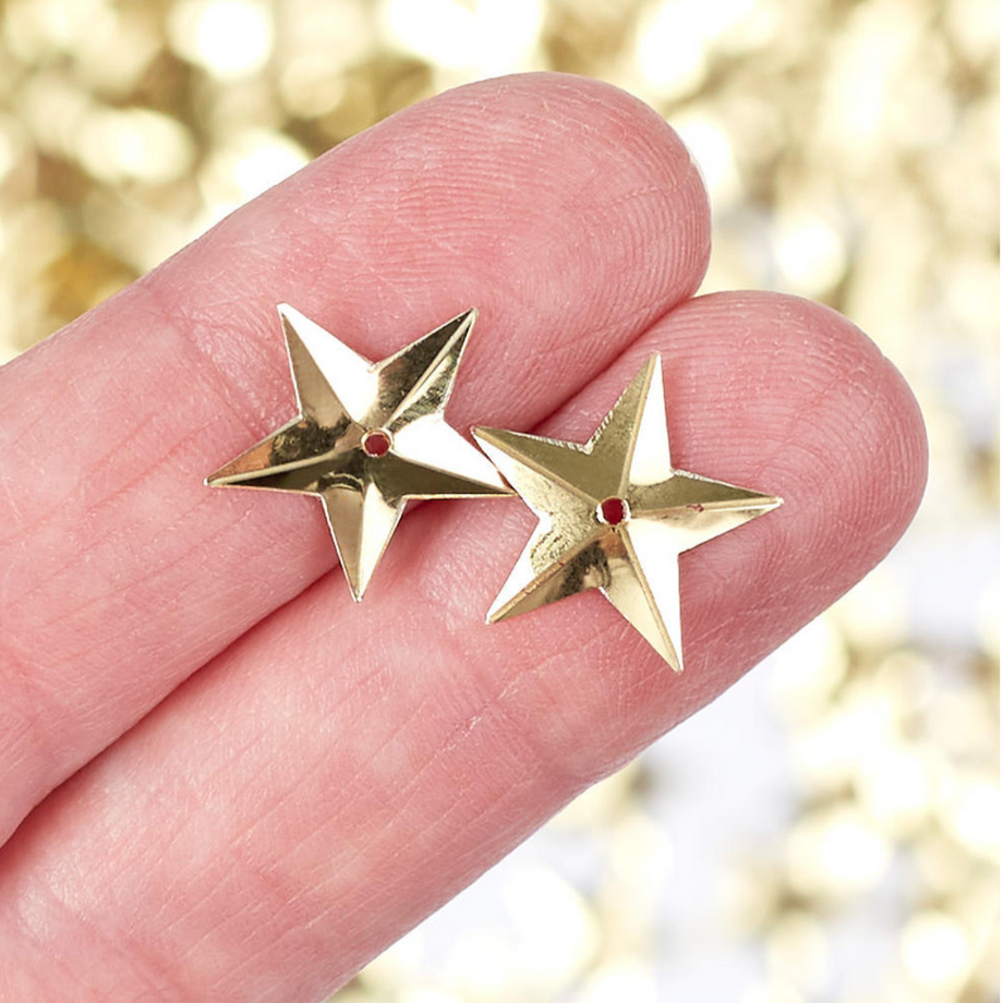 Craft Factory Sequins. Miniature Stars. Gold