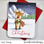 Sweet November Stamps Winter Wishes Reindeer Clear Stamp Set sns-wn-wr-23 amy