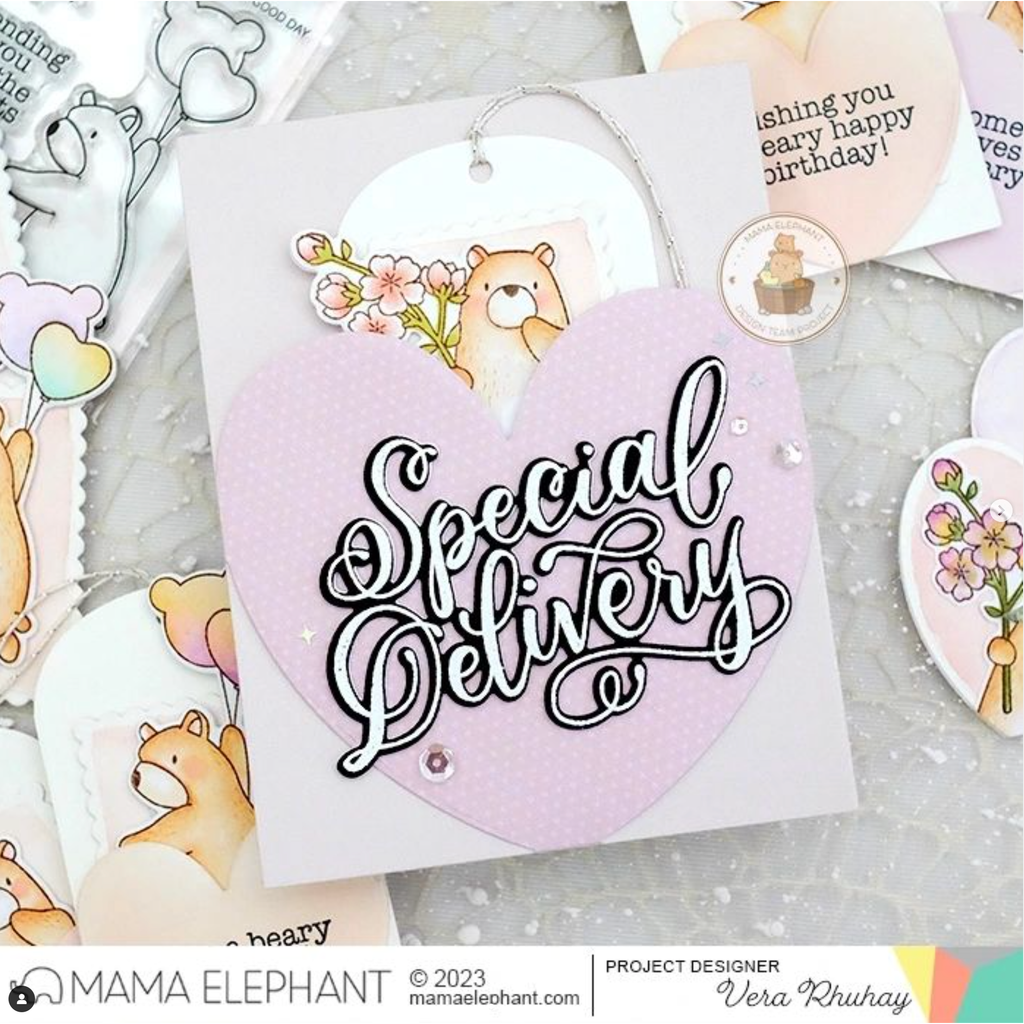 Mama Elephant Clear Stamps Beary Good Day special delivery